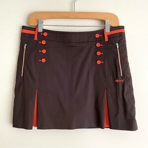Louis Castel Golf Pleated Micro Mini Skirt Skort Brown